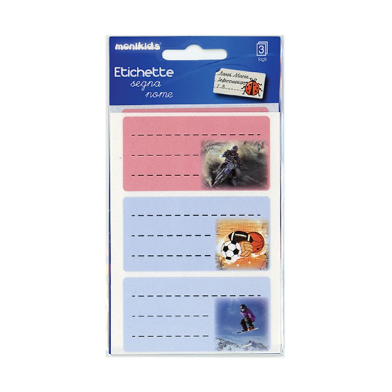 ETICHETTE SCUOLA FANTASIE ASSORTITE 7X3,7CM 5