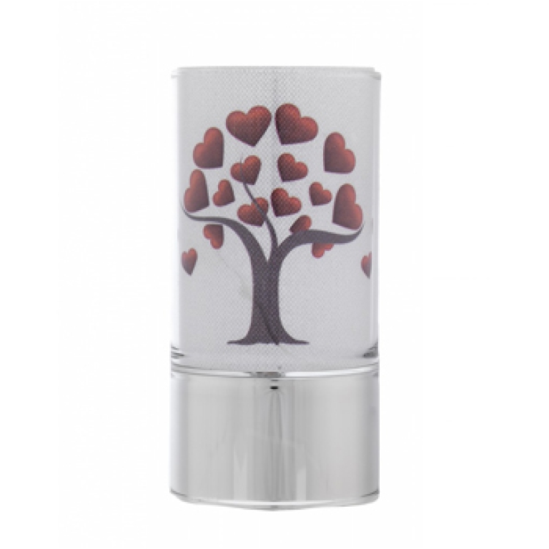 LAMPADA IN VETRO 7X15CM  CUORI