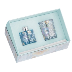 CANDELA E DIFFUSORE CON  ASTUCCIO AZZURRO GIFTBOX
