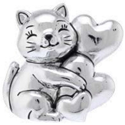 DECORO GATTO 5X4H5CM     ARGENTATO