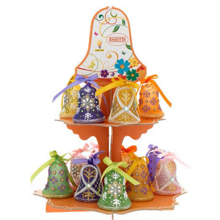 DECORO CAMPANELLE 15PZ   H8CM LED SOGGETTI ASSORTITI
