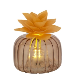 DIFFUSORE VETRO LED 8X6CMCON FIORE LEGNO SALMONE