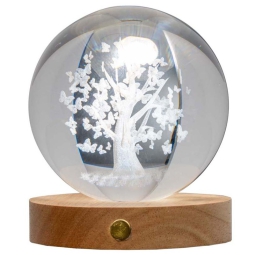 SFERA LUMINOSA D10CM ALBERO FARFALLE USB GIFTBOX