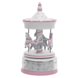 CARILLON GIOSTRA LEGNO   ROSA 11X23CM