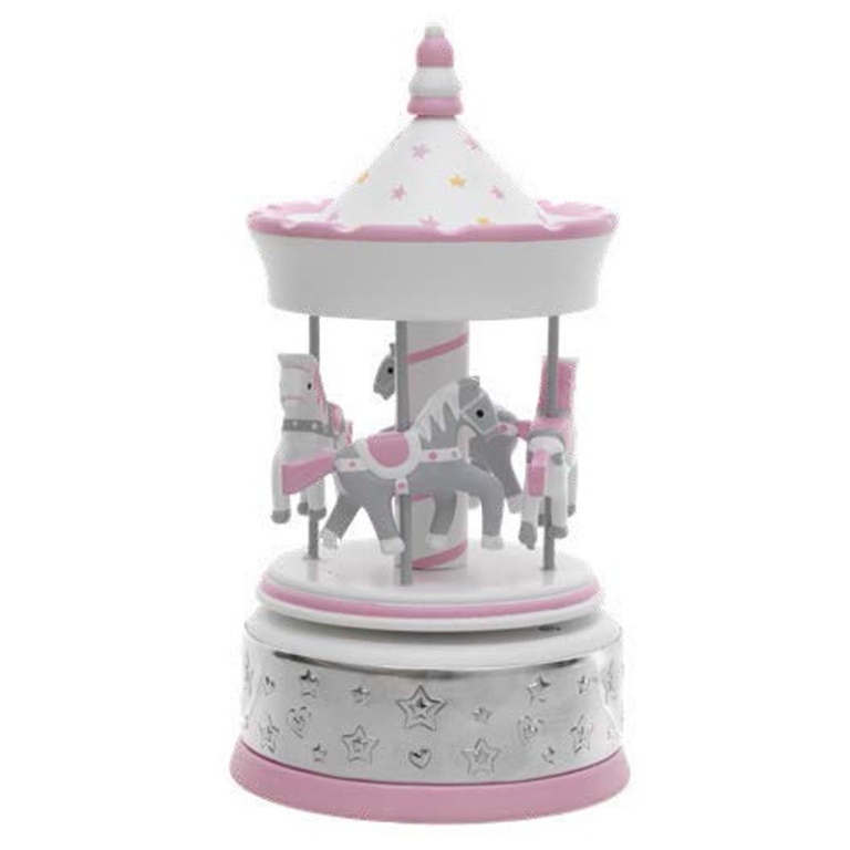 CARILLON GIOSTRA LEGNO   ROSA 11X23CM