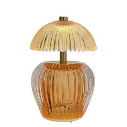 LAMPADA VETRO H16CM RICARICA USB ARANCIONE