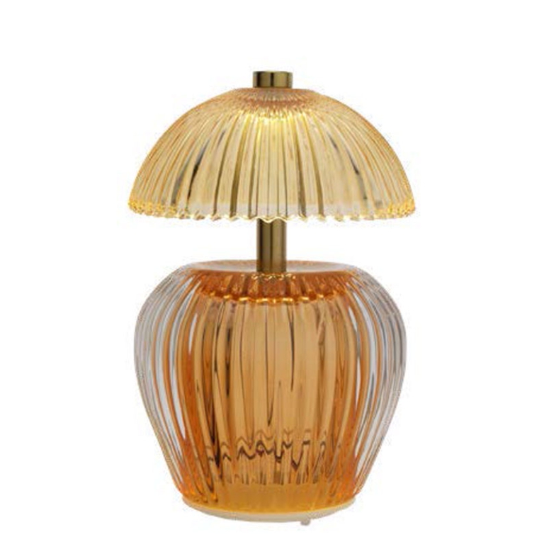 LAMPADA VETRO H16CM RICARICA USB ARANCIONE