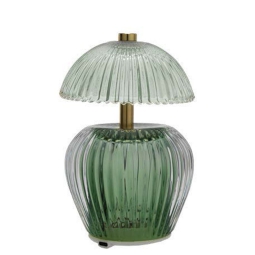 LAMPADA VETRO H16CM RICARICA USB VERDE