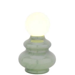 LAMPADA VASO VETRO H25CM SALVIA CON LAMPADINA