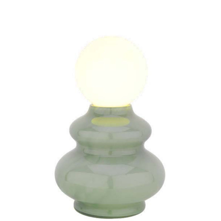 LAMPADA VASO VETRO H25CM SALVIA CON LAMPADINA 2