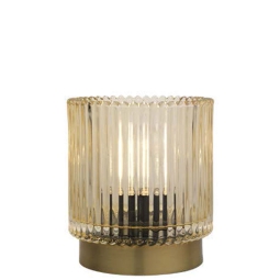 LAMPADA VETRO H12CM SENAPE A BATTERIA