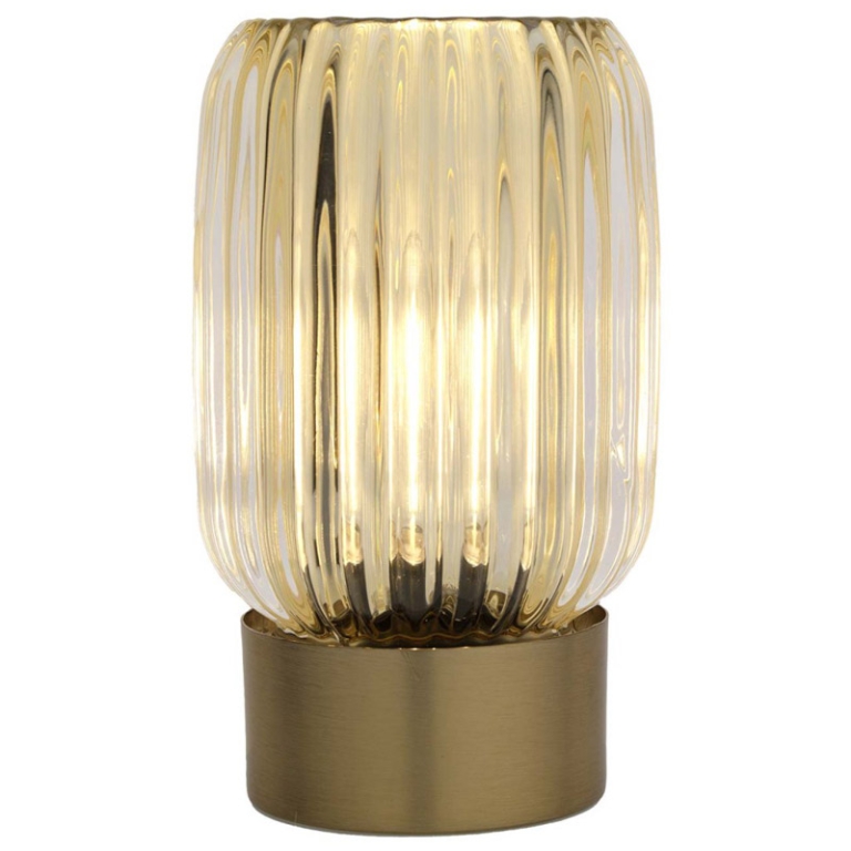 LAMPADA VETRO H15CM SENAPE A BATTERIA