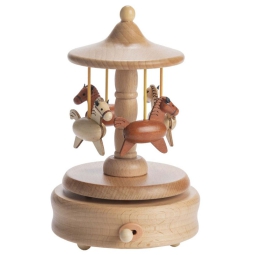 CARILLON LEGNO GIOSTRA   CAVALLI 12X11X18CM