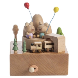 CARILLON LEGNO ORSETTI E TRENINO 12X11X14CM