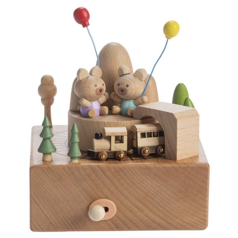 CARILLON LEGNO ORSETTI E TRENINO 12X11X14CM