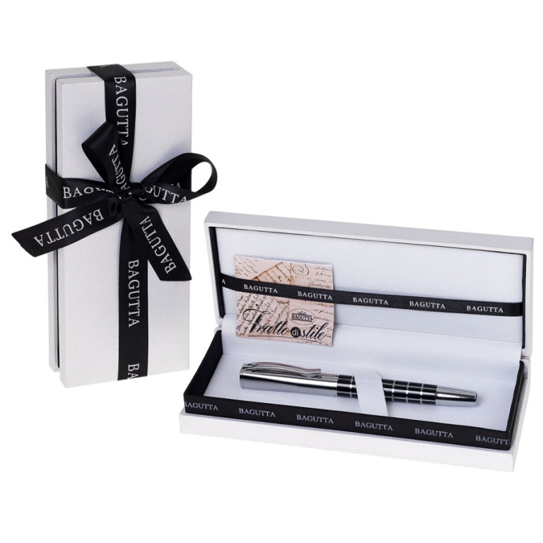 TRATTO DI STILE PENNA ROLLER NERA CON CROMATURA 2