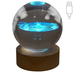 SFERA LUMINOSA D8H10CM PIANETI MULTICOLORE USB GIFTBOX