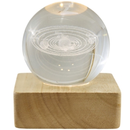 SFERA LUMINOSA 8X8X10CM PIANETI BASE QUADRATA