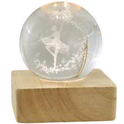 SFERA LUMINOSA 8X8X10CM BALLERINA BASE QUADRATA