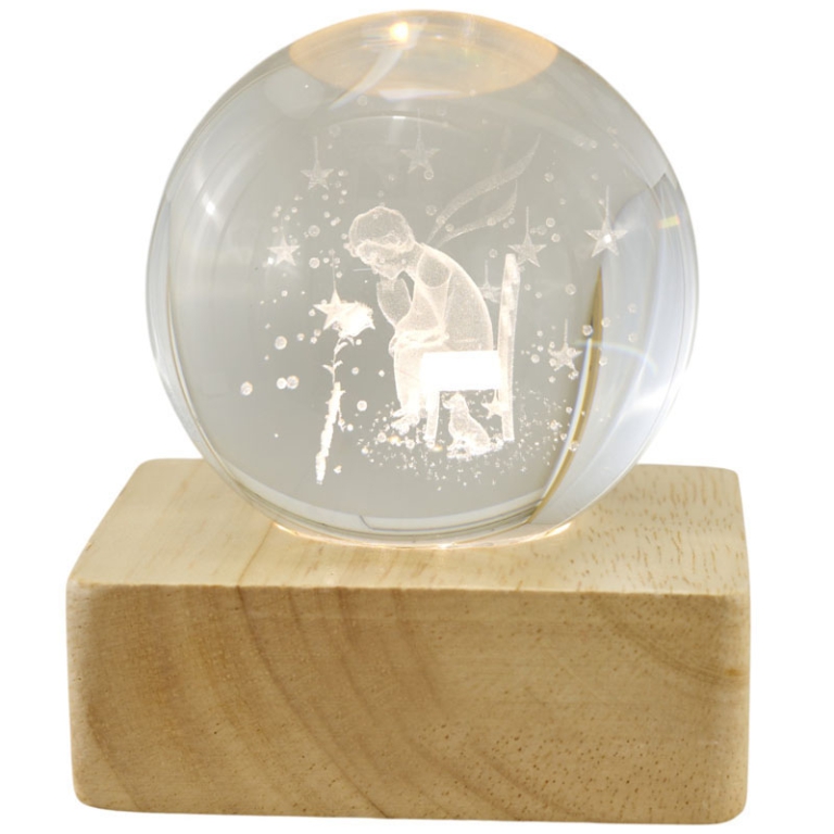 SFERA LUMINOSA 6X6X8CM PICCOLO PRINCIPE BASE QUADRA