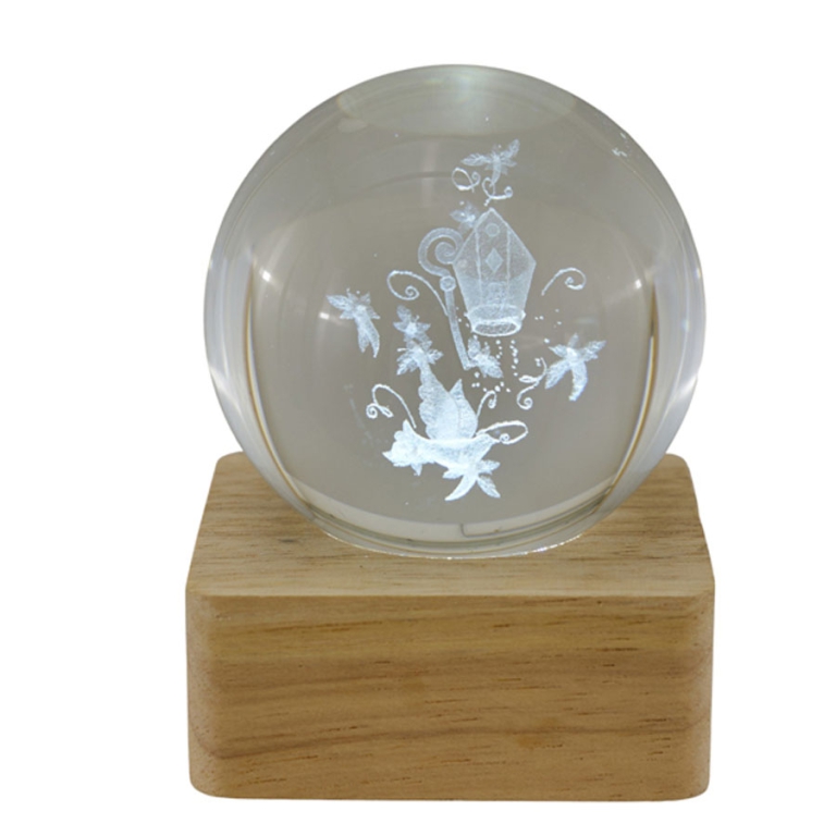 SFERA LUMINOSA 6X6X8CM CRESIMA BATTERIA GIFTBOX