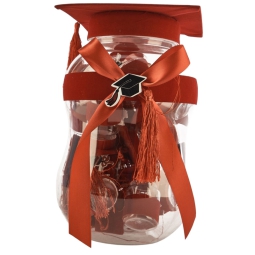 CONTENITORE 20 BARATTOLI  LAUREA 18X18X29CM ROSSO