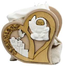 SACCHETTO RETE 12PZ      DECORO CUORE COMUNIONE