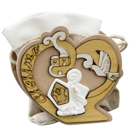 SACCHETTO RETE 12PZ      DECORO CUORE CRESIMA