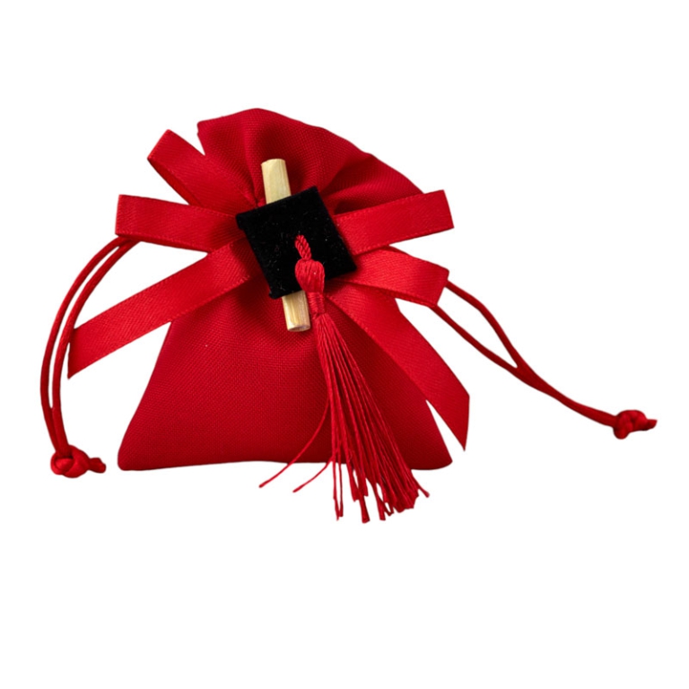 SACCHETTO LAUREA 12PZ    8X10CM ROSSO PERGAMENA