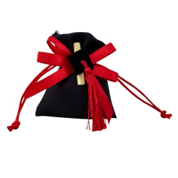 SACCHETTO LAUREA 12PZ    8X10CM NERO PERGAMENA
