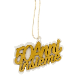 APPLICAZIONE 10PZ LEGNO  ORO 50 ANNI INSIEME 5,5CM