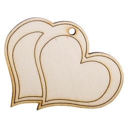 CUORE LEGNO 12PZ 5CM     CIONDOLO