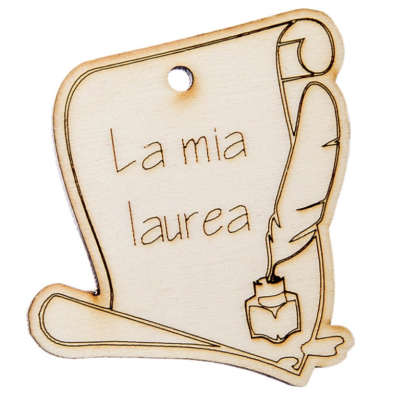 LAUREA LEGNO 12PZ 4CM    CIONDOLO