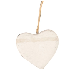 DECORO 30PZ CUORE H3CM   BIANCO CON APPENDINO