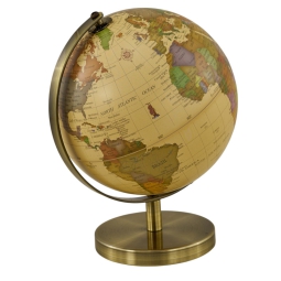 MAPPAMONDO CON BASE DORATA D14,2CM OCRA