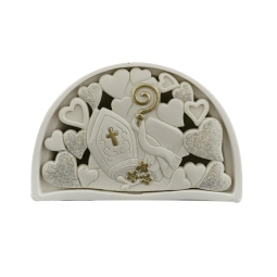 ARCO CRESIMA 11X6H7,5CM  BIANCO ORO