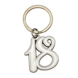 PORTACHIAVI 18 ANNI METALLO BIANCO