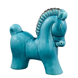 CAVALLO TURCHESE 30X13H31CM GREEN ANTIQUE