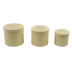 SCATOLE MATRIOSKA SET 3PZ 23X23X20CM EFFETTO LINO