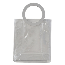 BUSTINA TRASPARENTE 6PZ  MANICO BIANCO 10X12CM