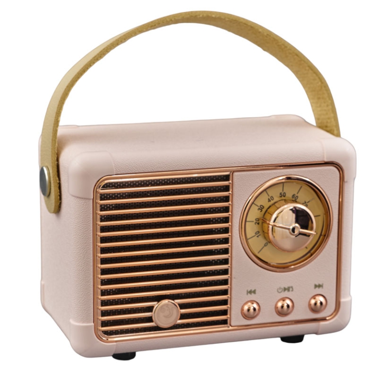 SPEAKER BLUETOOTH RADIO  VINTAGE 7,5X11X5CM ROSA
