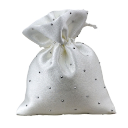 SACCHETTO STRASS 10X12CM 10PZ BIANCO