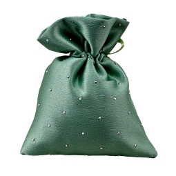 SACCHETTO STRASS 10X12CM 10PZ VERDE