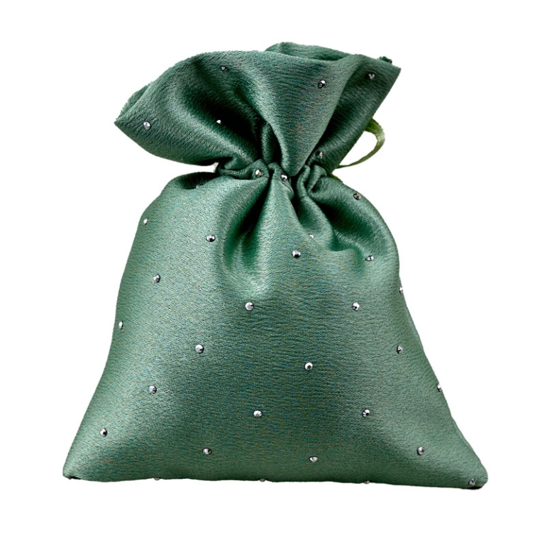 SACCHETTO STRASS 10X12CM 10PZ VERDE