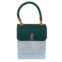 BORSA 16X18X10CM PLEX ECOPELLE VERDE CON MANICO