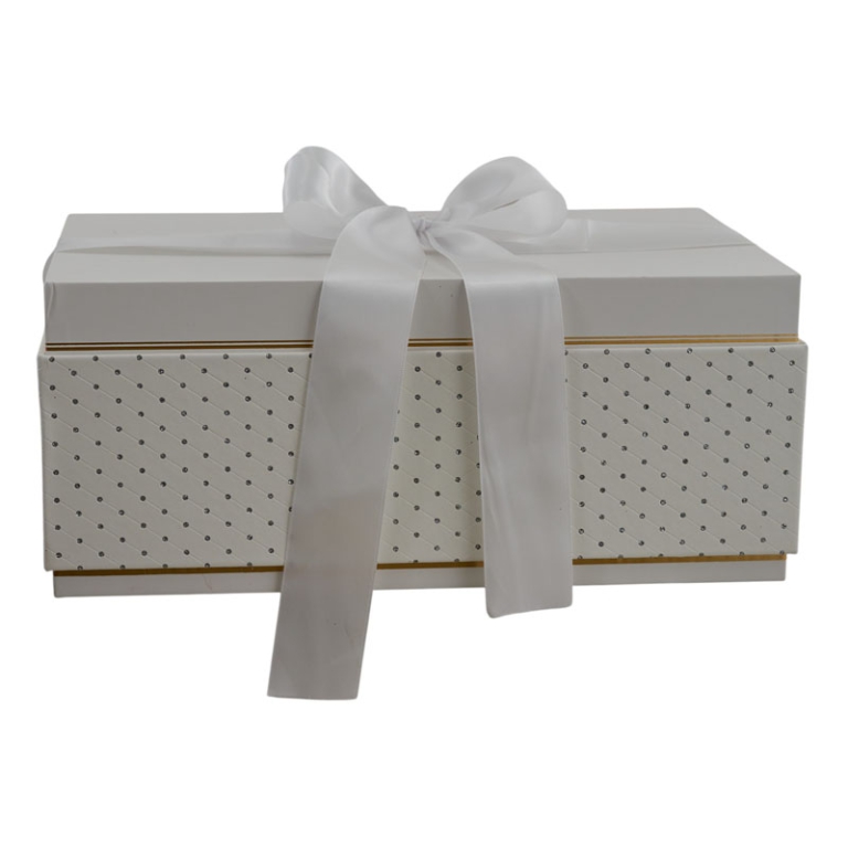SCATOLA BIANCA CON FIOCCO 33,4X20,5X14,2CM
