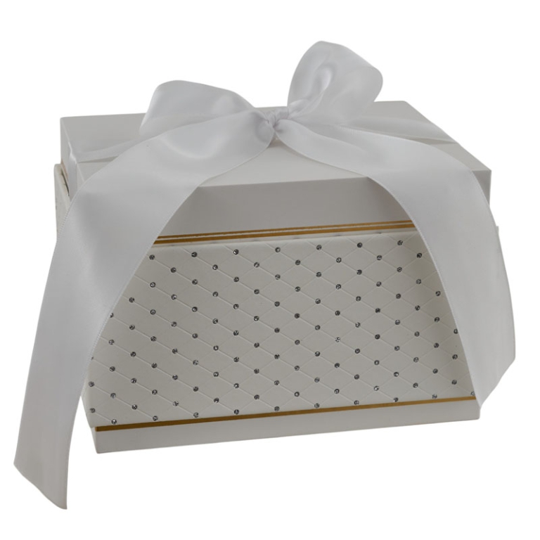SCATOLA BIANCA CON FIOCCO 18,4X14,4X12,2CM
