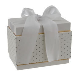 SCATOLA BIANCA CON FIOCCO 15,9X10,4X12,2CM