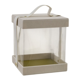 SCATOLA CREMA CON MANICO 16X16X19,5CM 12PZ