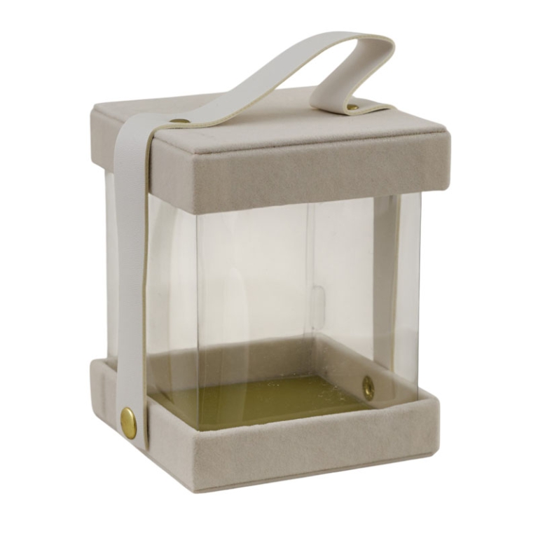 SCATOLA CREMA CON MANICO 10X10X13CM 24PZ